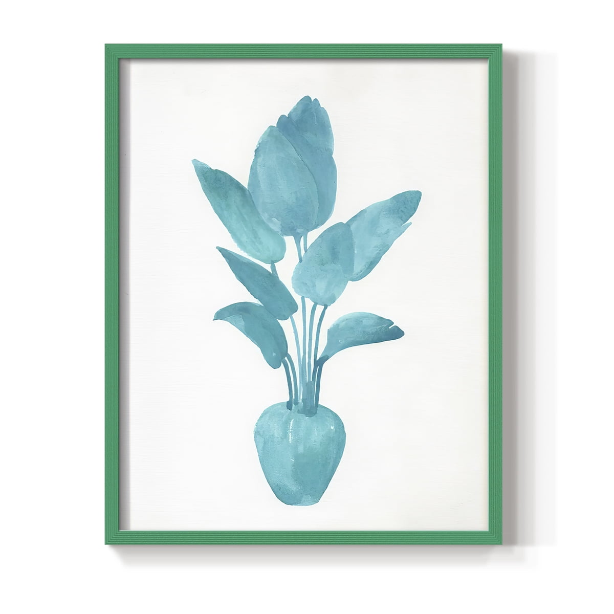 Watercolor House Plant II Framed Print in Green Solid Wood 8 x 10 Framed Print