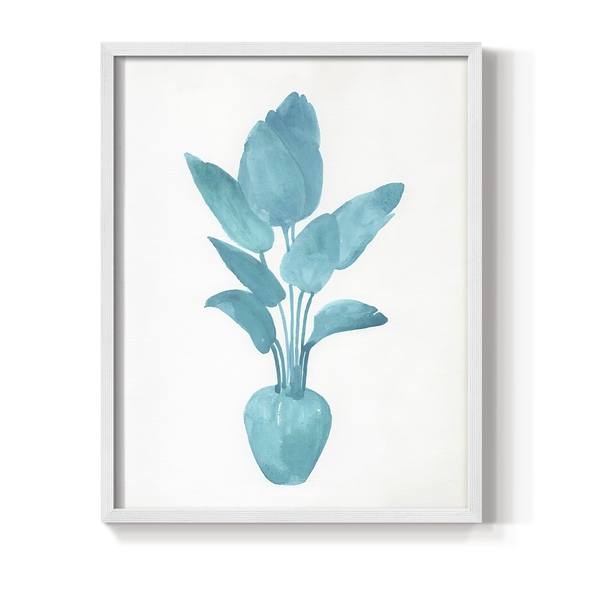 Watercolor House Plant II Framed Print in White Solid Wood 8 x 10 Framed Print
