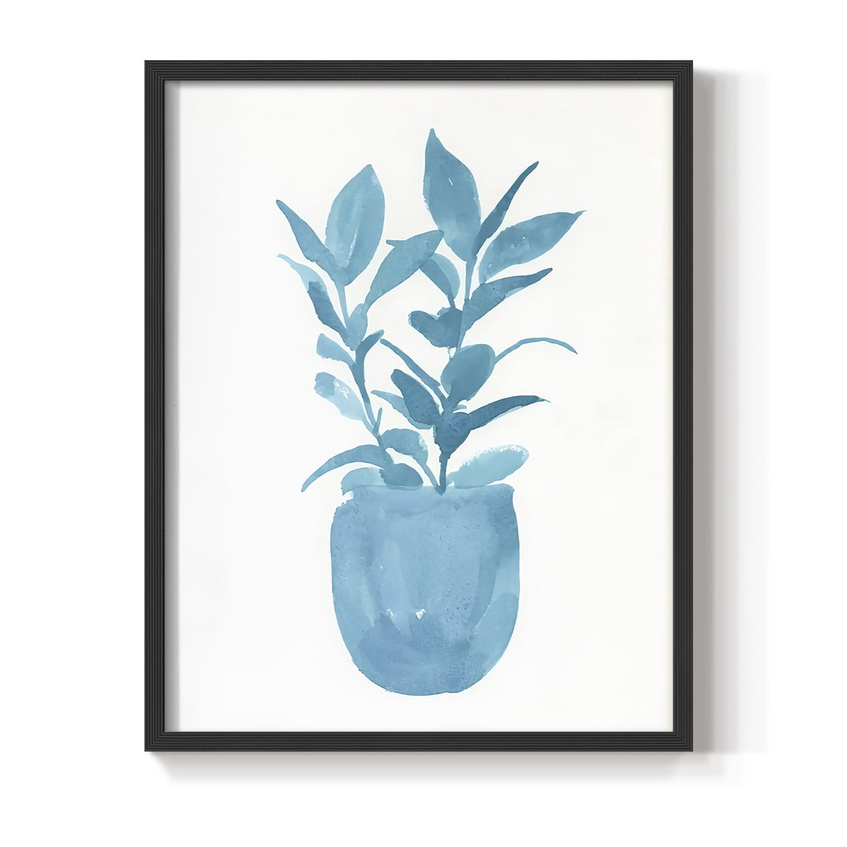 Watercolor House Plant III Framed Print in Black Solid Wood 11 x 14 Framed Print