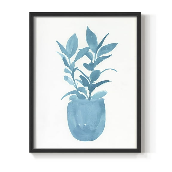 Watercolor House Plant III Framed Print in Black Solid Wood 8 x 10 Framed Print