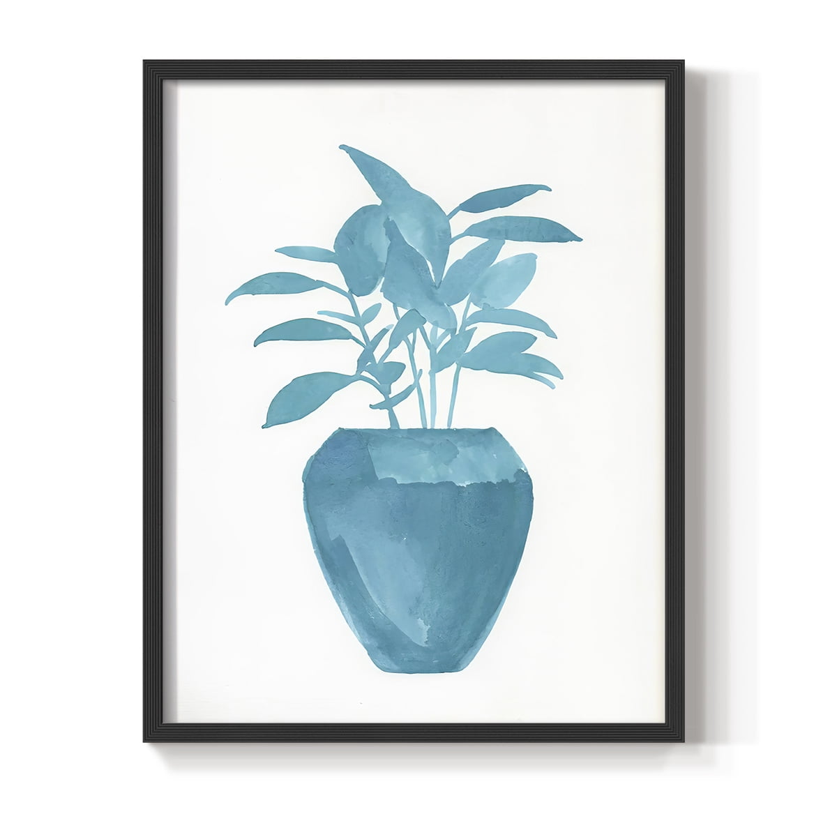 Watercolor House Plant V Framed Print in Black Solid Wood 22 x 28 Framed Print
