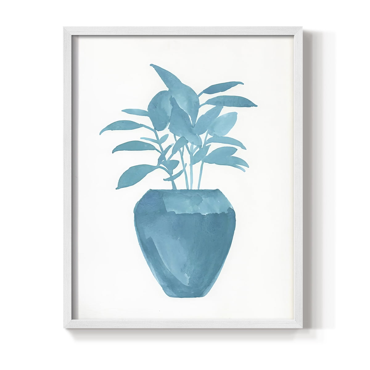 Watercolor House Plant V Framed Print in White Solid Wood 8 x 10 Framed Print