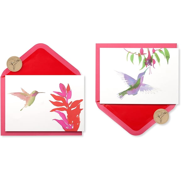 Watercolor Hummingbird All Occasion Cards with Envelopes & Signature Seals, Blank Inside for Personalized Message (12-Count)