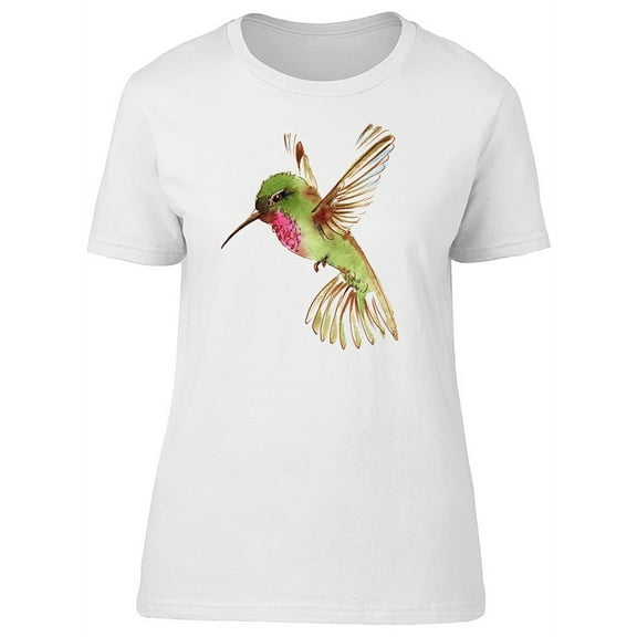 Watercolor Hummingbird Sketch T-Shirt Women -Image by Shutterstock, Female Medium