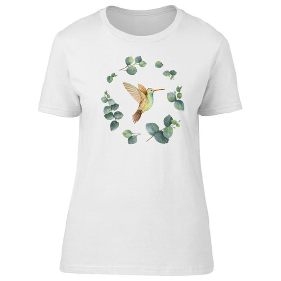 Watercolor Hummingbird Wreath Tee Women's -Image by Shutterstock