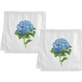 thumbnail image 1 of Watercolor Hydrangea Flower Hand Towels, 2 PCS Bath Towels Absorbent Soft 100% Combed Ring Spun Cotton Bathroom Towel Kitchen Dishwashing Towels Hotel Spa Towels 16 x 30 inches, 1 of 7