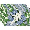 thumbnail image 1 of Watercolor Hydrangea Placemats for Dining Table, 12 x 18 Inch Spring Summer Seasonal Decoration Rustic Washable Table Mats Set of 4 Purple, 1 of 6