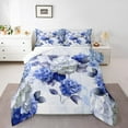 thumbnail image 1 of Watercolor Hydrangea Twin Comforter Set Chic Flower Floral Bedding Set Twin Women,Watercolor Oil Painting Bedding Comforter Sets Ombre Gradient Duvet Set,Navy Blue Quilted Comforter, 1 of 7