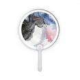 thumbnail image 1 of Watercolor Ink Shading Plastic Round Handheld Fan Decorations Craft, 1 of 2