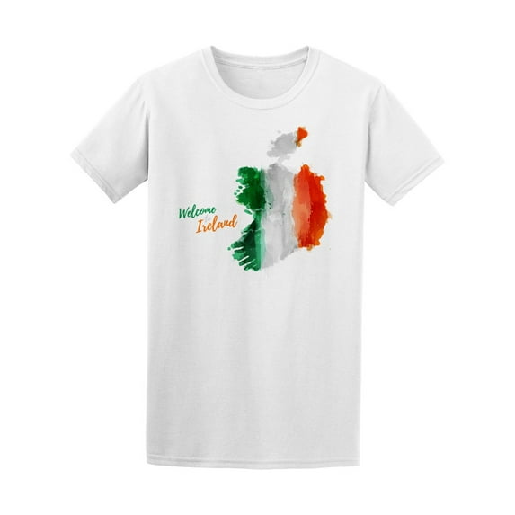 Watercolor Ireland Map Flag T-Shirt Men -Image by Shutterstock, Male x-Large
