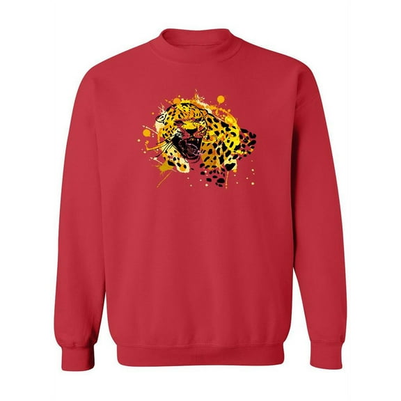 Watercolor Jaguar Design Sweatshirt Women -Image by Shutterstock, Female Medium