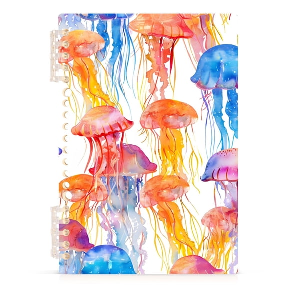 Watercolor Jellyfish Notebooks 1-subject Journal 60 Sheets A5 College Ruled Paper Detachable Ring 8.3"x5.7"