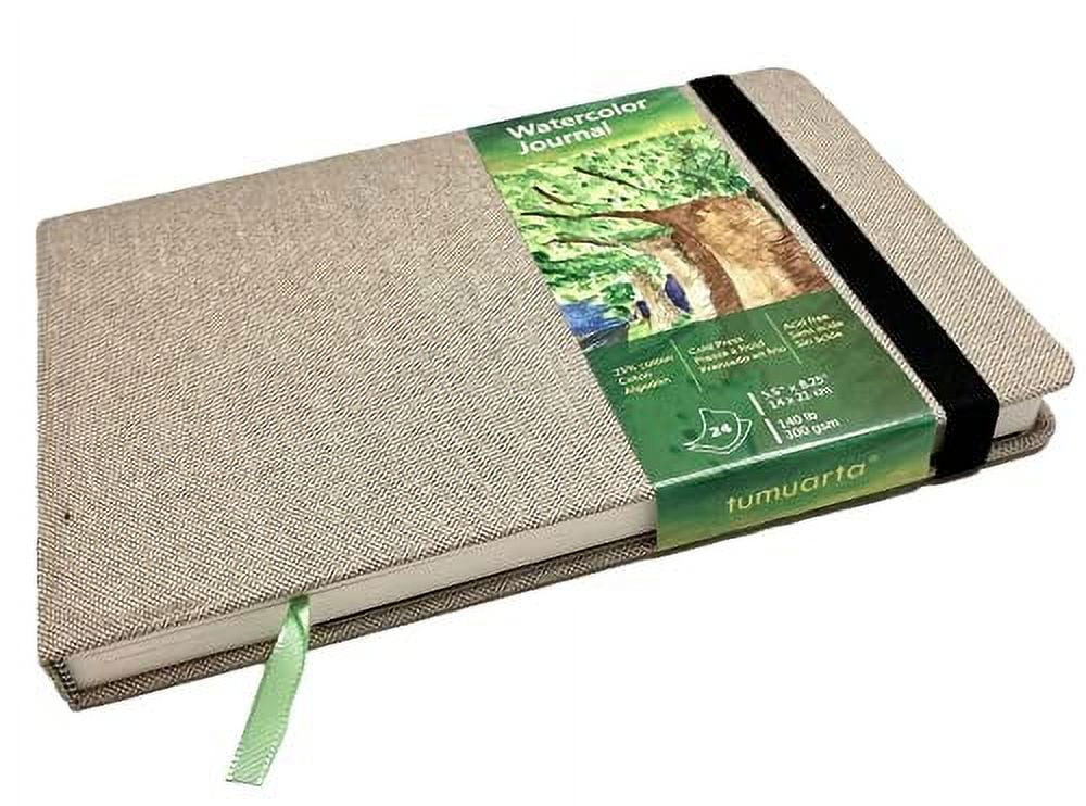 Watercolor Journal, 8.25x5.5", 140 LB, 300 GSM, tumuarta Cotton Paper