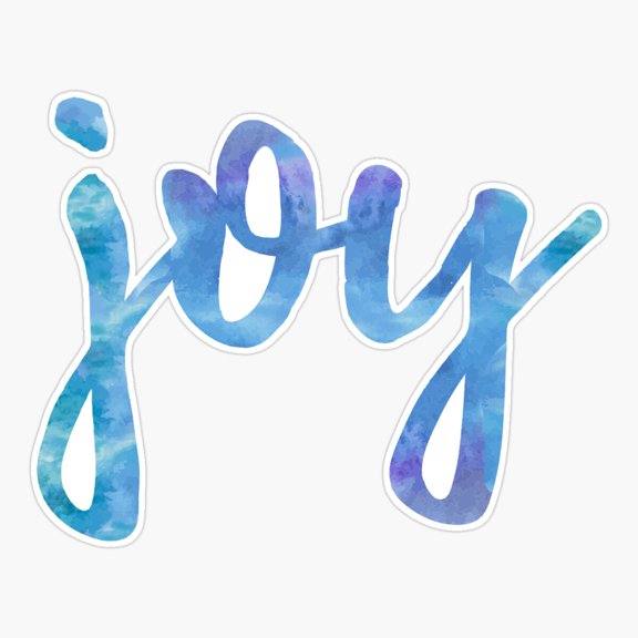 Watercolor Joy Blue Sticker