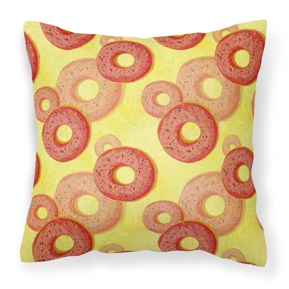 Watercolor Just Donuts Fabric Decorative Pillow - 18 x 18 in.