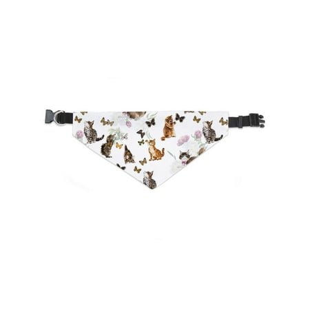 Watercolor Kitten Butterflies Bandana -Image by Shutterstock, Large
