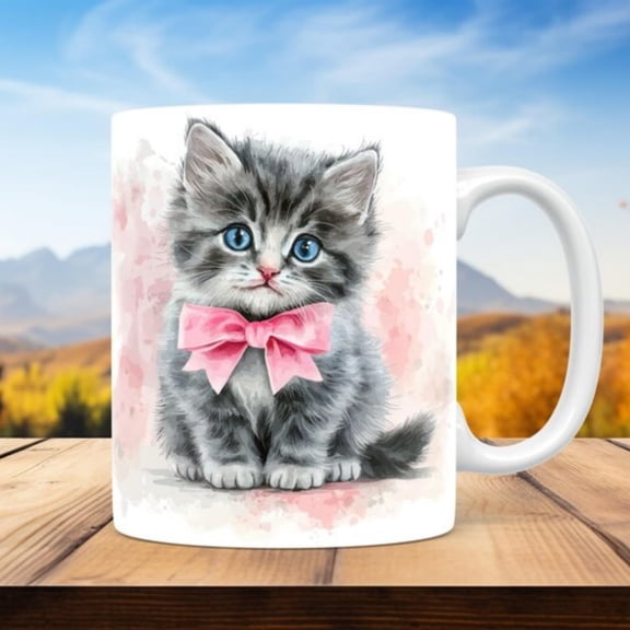 Watercolor Kitten Mug Wrap oz & oz Mug Template Instant DIY Gift t Lover D Mug Wrap + Free Gift