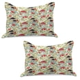 thumbnail image 1 of Watercolor Knitted Quilt Pillowcover Set of 2, Hand Drawn Dogrose and Mushrooms Autumn Leaves Berries Amantias Nature Inspired, Standard Queen Pillow Sham Bedroom, 30" x 20", Multicolor, by Ambesonne, 1 of 1