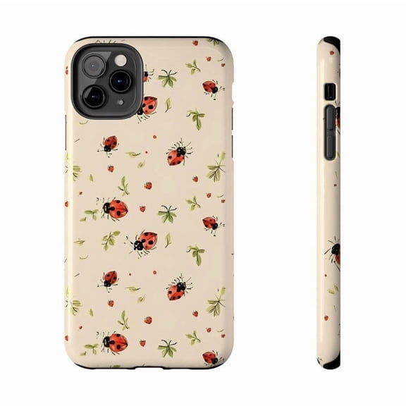 Watercolor Ladybug Spring Garden Phone Case for iPhone 11 12 13 14 15 16 17 Pro Max