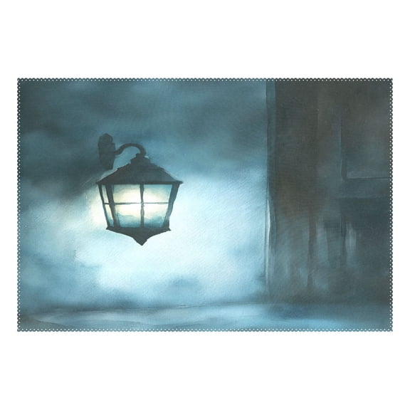 Watercolor Lantern 12x18in Heat-Resistant Non-Slip Place Mat, Durable and Wrinkle-Resistant