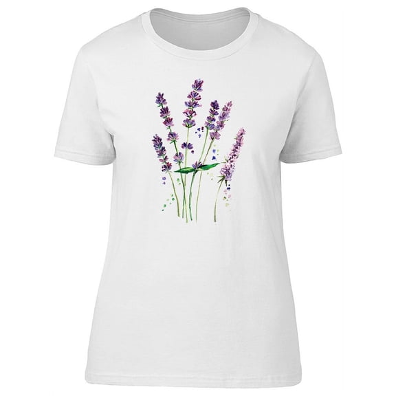Watercolor Lavender Flower T-Shirt Women -Image by Shutterstock, Female Small