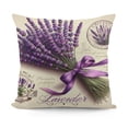 thumbnail image 1 of Watercolor Lavender Flowers Throw Pillow Covers Decorative Square Pillowcase Soft Cushion Covers for Sofa Couch Bed Home Decor, 1 of 5