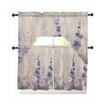 thumbnail image 1 of Watercolor Lavender Kitchen Curtains Sets 36 Inch Length with Valance, Country Spring Field Leaf Wildflower Swag Valances and Tiers Curtain Set Drapes Swag Curtains for Living Room, Bathroom, Bedroom, 1 of 6