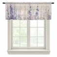 thumbnail image 1 of Watercolor Lavender Sheer Curtains Valances for Windows Country Spring Field Leaf Wildflower Chiffon Kitchen Valances for Cafe, Voile Window Treatments Curtains for Living Room Bedroom, 42"x12", 1 of 9