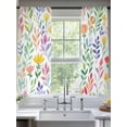 thumbnail image 1 of Watercolor Leaf Floral Sheer Curtains 63 Inches Long 2 Panels Colorful Leaves Light Filtering Semi Sheer Window Curtains Drapes for Bedroom Living Room 52"x63", 1 of 7