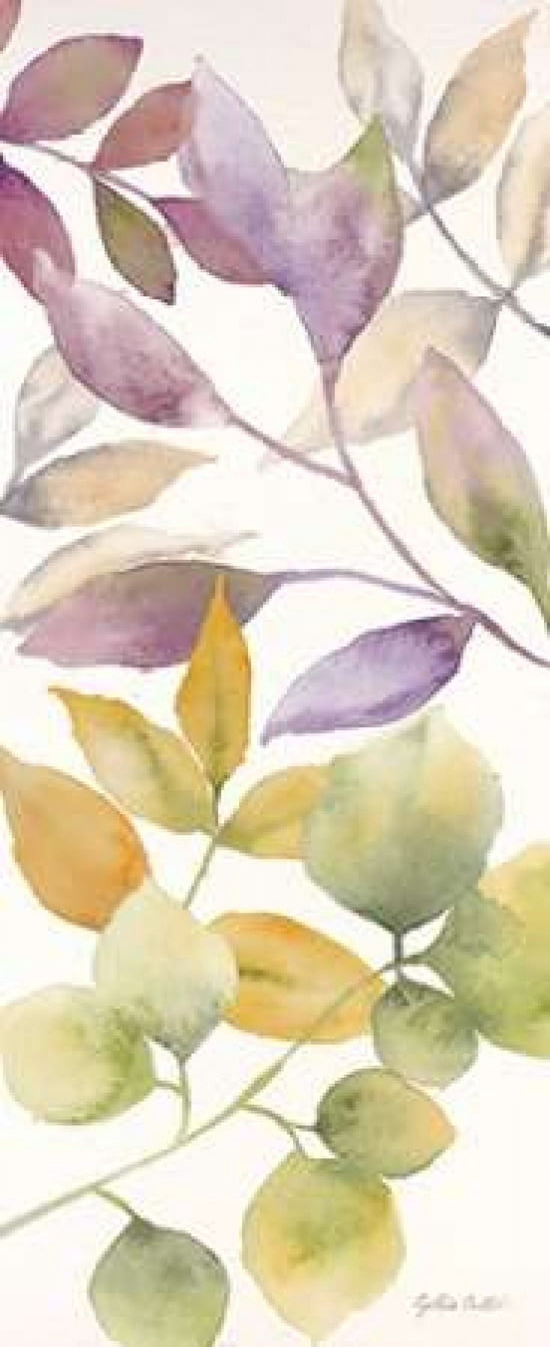 Watercolor Leaves Panel I Canvas Art - Cynthia Coulter (24 x 48)