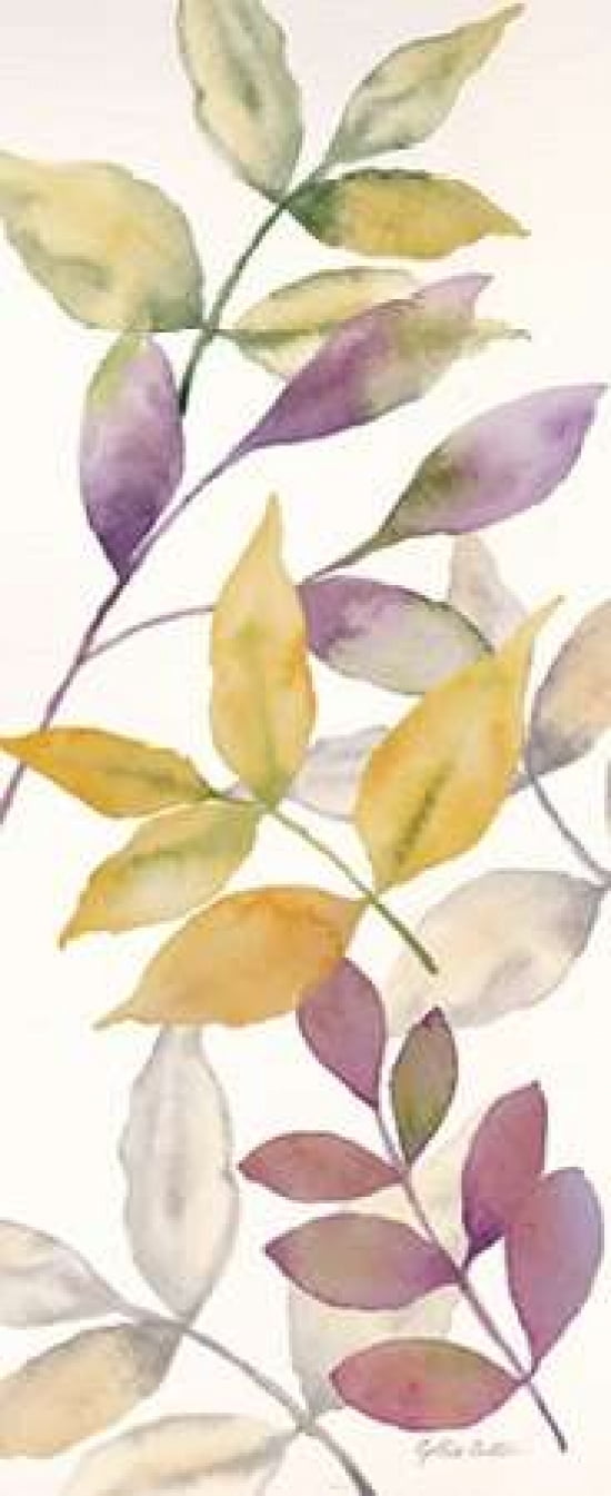 Watercolor Leaves Panel II Canvas Art - Cynthia Coulter (24 x 48)