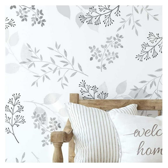 Watercolor Leaves Wall Pattern Kit - Floral Stencils for Walls Reusable Stencil for Painting Walls and Floors Try Stencil instead of Wallpaper and Save Lots on Room Makeover