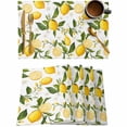 thumbnail image 1 of Watercolor Lemon Green Leaves Placemats Set of 4,Wipeable Washable Table Mats for Dining Tables,Summer Farm Harvest Place Mats for Kitchen Event Party Tabletop Decor, 1 of 7