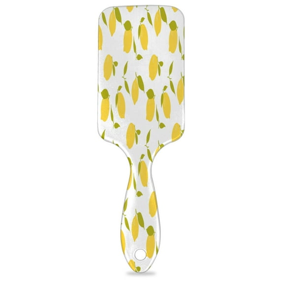 Watercolor Lemon Hair Brush Detangler Brush with Nylon Bristle for Thick Curly Thin Long Short Wet or Dry Hair Adds Shine and Makes Hair Health Paddle Hairbrush for Women Men