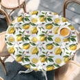 thumbnail image 1 of Watercolor Lemon Leaves Flower Round Fitted Tablecloth with Elastic Edge,Waterproof Table Cloth Fits Tables Up to 36"-44",Wipeable Washable Table Cover for Indoor Outdoor Dinning,Farm Fruit Harvest, 1 of 9