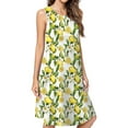 thumbnail image 1 of Watercolor Lemons Flowers Spring Summer Dresses For Women Fashion Dress Casual Sleeveless Loose Sundress With Pockets, 1 of 4