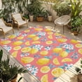 thumbnail image 1 of Watercolor Lemons Outdoor Rug for Patio/Deck/Porch, Non-Slip Large Area Rug 5 x 7 Ft, Summer Farmhouse Blue Floral Pink Indoor Outdoor Rugs Washable Area Rugs, Reversible Camping Rug Carpet Runner, 1 of 8