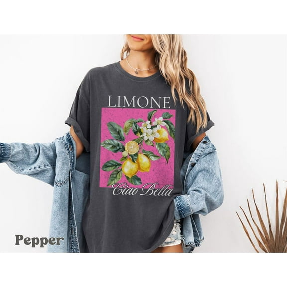 Watercolor Lemons Shirt, Limone & Lemon Blossoms T-shirt, Trendy Citrus Fruit Tee Cute Pink Botanical Shirt Lemon Lover Gift