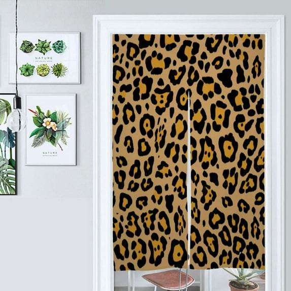 Watercolor Leopard Door Curtain Nordic Living Room DoorCurtain Porch Partition Curtain Kitchen Rative Half Curtain