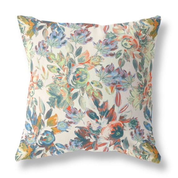 Amrita Sen Broadcloth Zippered Pillow In White Yellow Green PL329BrCDSZP20x20