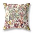 thumbnail image 1 of Watercolor Lilac Bulb Indoor/Outdoor Fabric Pillow with Zip -Green Red 16", 1 of 5