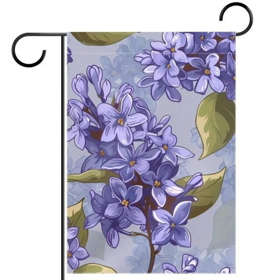 Watercolor Lilac Flowers Decorative Garden Flag for All Seasons, 12 x 18 Inch Small Vertical Double Sided Outside Decoration for Yard Farmhouse