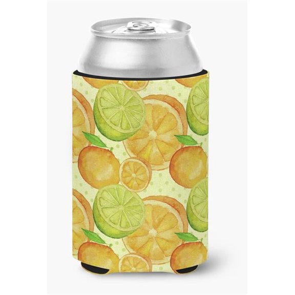 Watercolor Limes & Oranges Citrus Can or Bottle Hugger - Orange