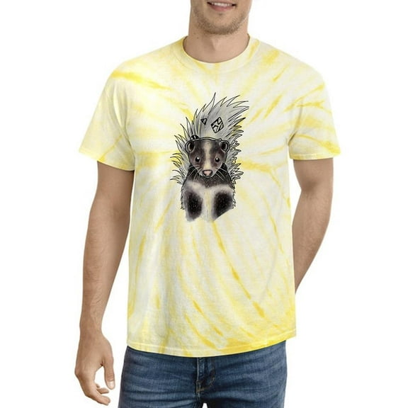 Watercolor Lineart Skunk Tie Dye Cyclone Men -Image by Shutterstock, Male Small