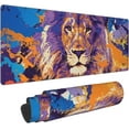 thumbnail image 1 of Watercolor Lion Gaming Mouse Pad XL, Non Slip Rubber Base Mousepad, Stitched Edges Desk Pad, Extended Large Mice Pad,31.5 X 11.8 Inch, 1 of 6