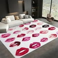 thumbnail image 1 of Watercolor Lips Rugs For Living Room, Washable Rugs Non-Slip Rug, Watercolor Fashion Lips Print Rugs, Soft Bedroom Carpets Low-Pile Rug For Dining Room, For Office Kitchen 5x6ft, 1 of 6
