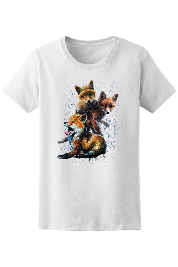 Watercolor Little Fox T-Shirt Women -Image by Shutterstock, Female Medium