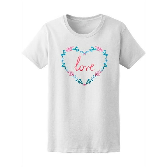 Watercolor Love Floral Wreat Tee Women's -Image by Shutterstock
