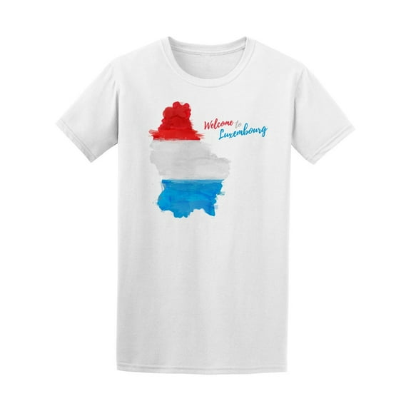 Watercolor Luxembourg Map Flag T-Shirt Men -Image by Shutterstock, Male Large