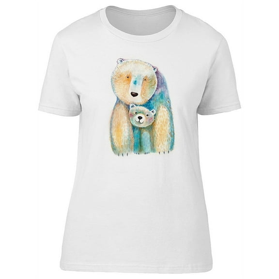 Watercolor Mama Bear And Cub T-Shirt Women -Image by Shutterstock, Female x-Large